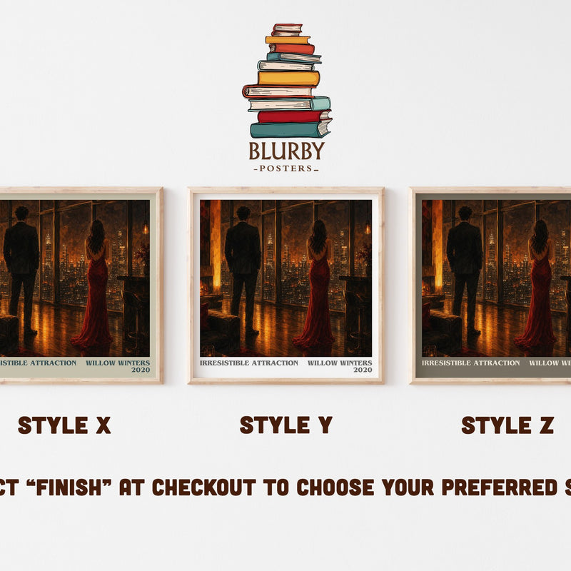 Irresistible Attraction literary print in frame leaning in hallway – romance wall art