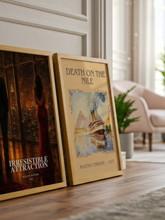 Irresistible Attraction watercolour print framed by window – literary home decor