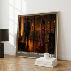 Irresistible Attraction literary print framed by window – literary home decor