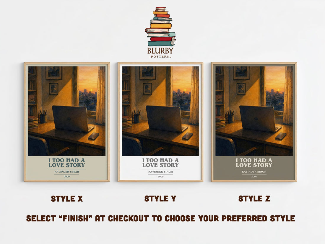 I Too Had a Love Story book cover print in frame leaning in hallway – memoir wall art (mockup)