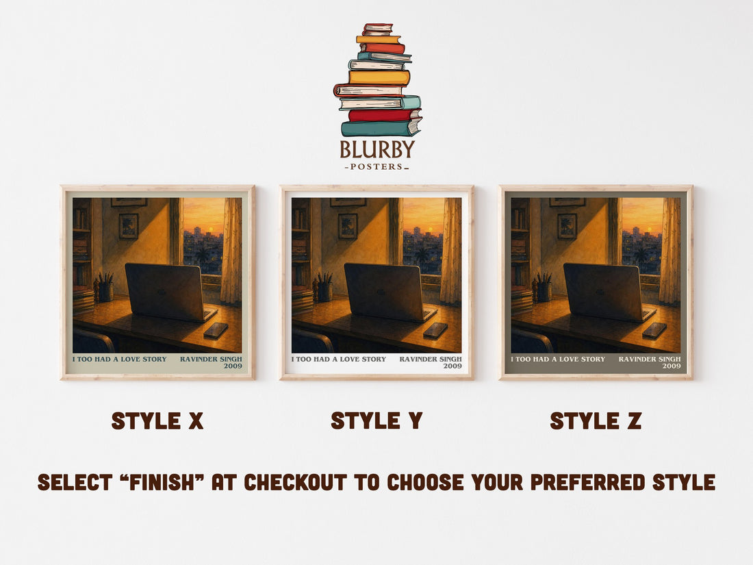 I Too Had a Love Story literary print in frame leaning in hallway – memoir wall art (mockup)