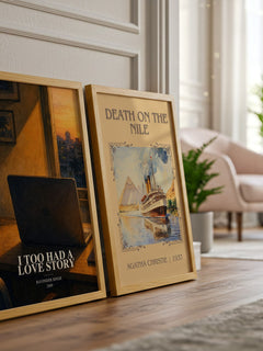 I Too Had a Love Story watercolour print framed by window – literary home decor