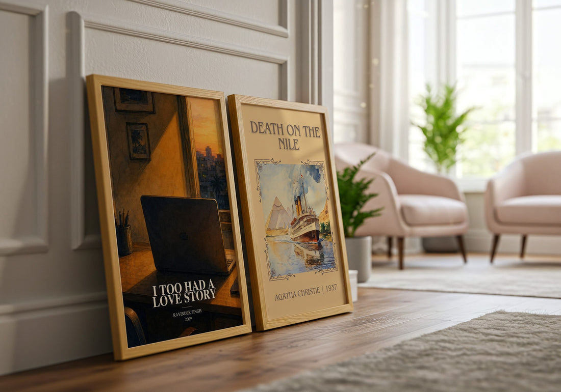 I Too Had a Love Story watercolour print framed by window – literary home decor