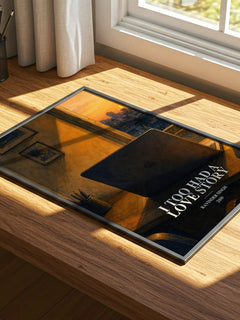 I Too Had a Love Story watercolour book poster framed on wall – memoir wall art