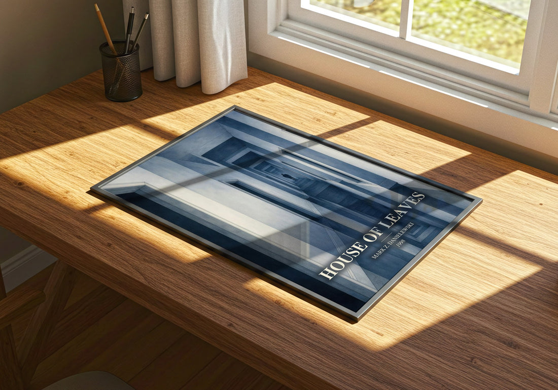 House of Leaves watercolour book poster framed on wall – horror wall art