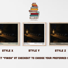 The fifty year sword literary print in frame leaning in hallway – horror wall art