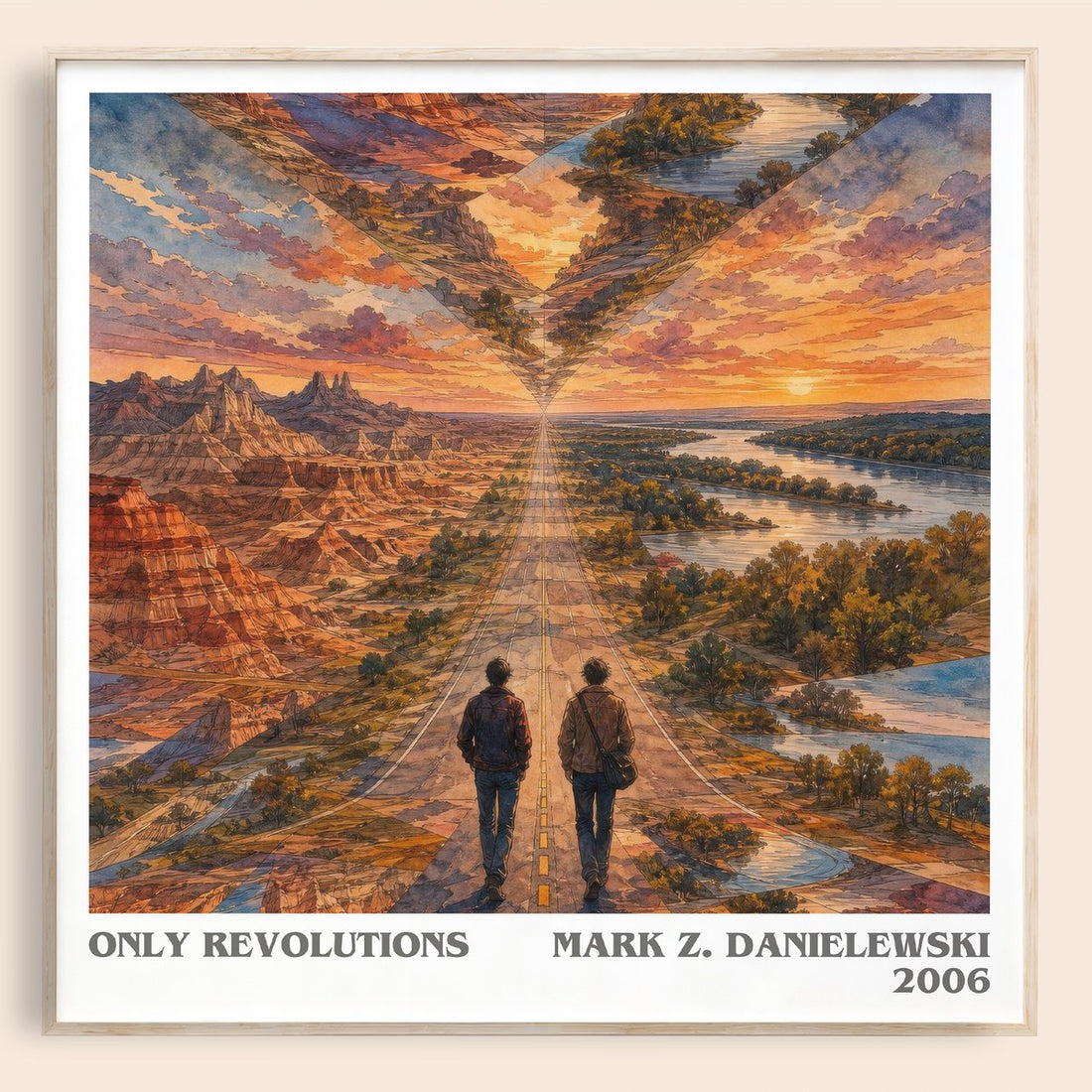 Only Revolutions literary book poster by Mark Z. Danielewski – framed literary art print