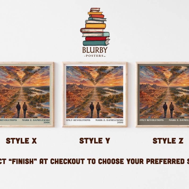Only Revolutions literary print in frame leaning in hallway – literary fiction wall art