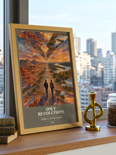 Only Revolutions book cover print framed by window – literary home decor