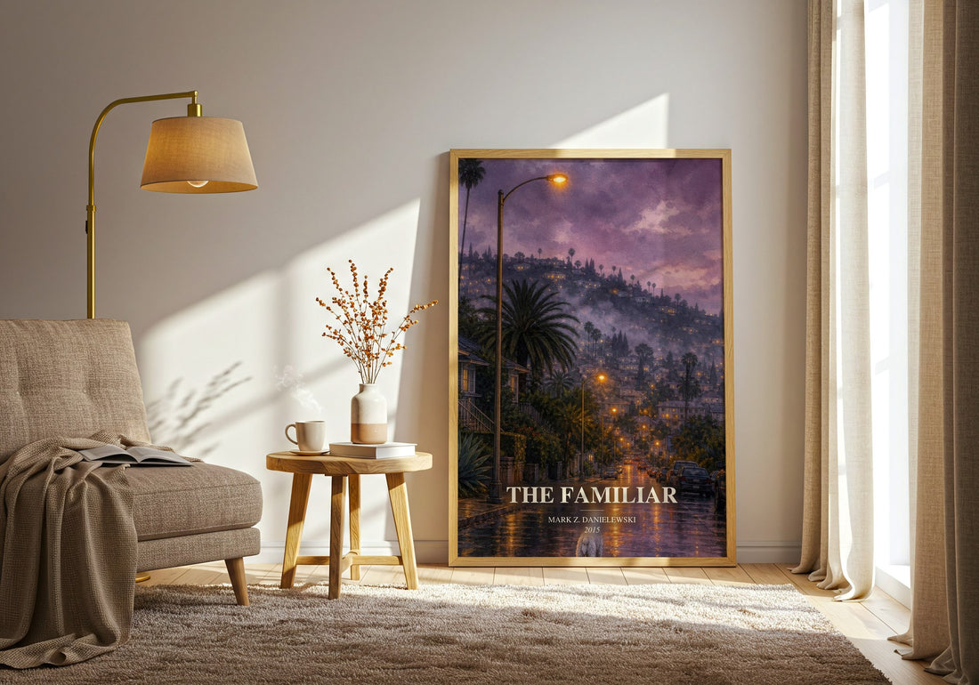 The familiar watercolour print in frame leaning in hallway – literary fiction wall art
