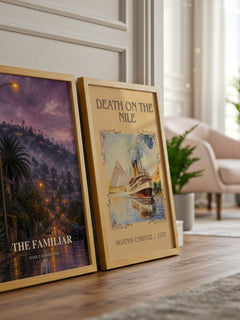 The familiar watercolour print framed by window – literary home decor