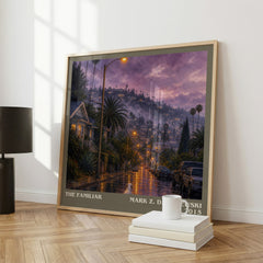 The familiar literary print framed by window – literary home decor