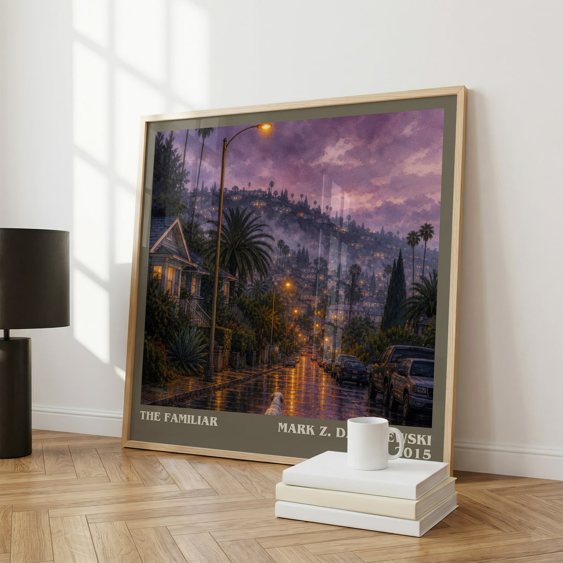 The familiar literary print framed by window – literary home decor