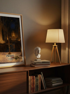 Priest watercolour print on bookshelf – Sierra Simone fan gift