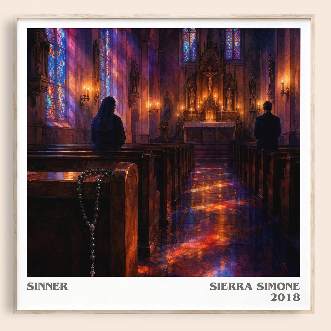 Sinner literary book poster by Sierra Simone – framed literary art print