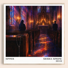 Sinner literary book poster by Sierra Simone – framed literary art print