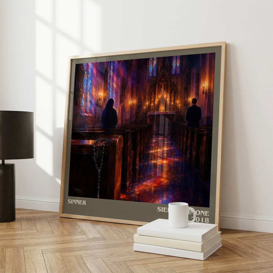 Sinner literary print framed by window – literary home decor