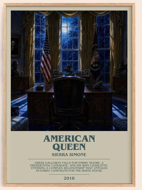 American Queen bookish book poster by Sierra Simone – framed literary art print