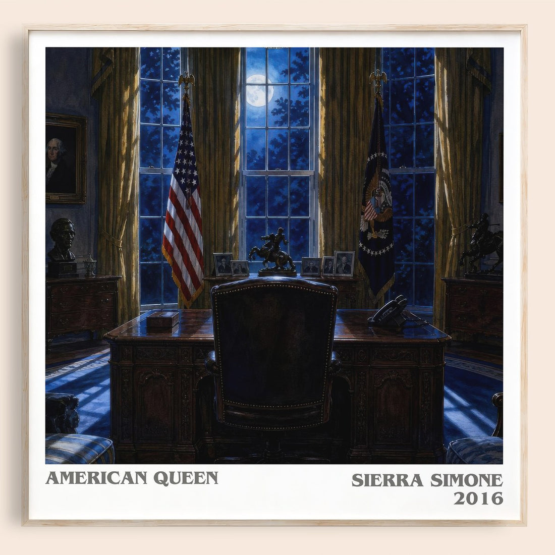 American Queen literary book poster by Sierra Simone – framed literary art print