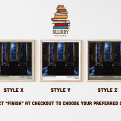 American Queen literary print in frame leaning in hallway – romance wall art
