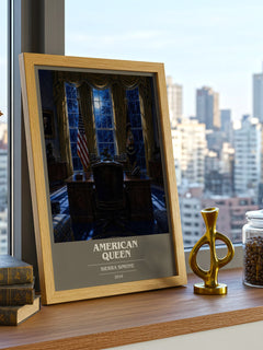 American Queen book cover print framed by window – literary home decor