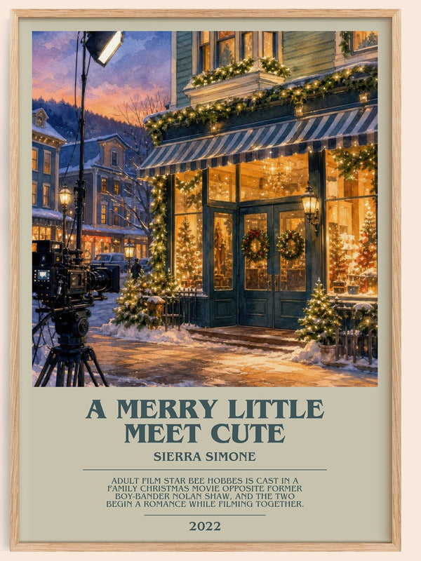 A Merry Little Meet Cute bookish book poster by Sierra Simone – framed literary art print