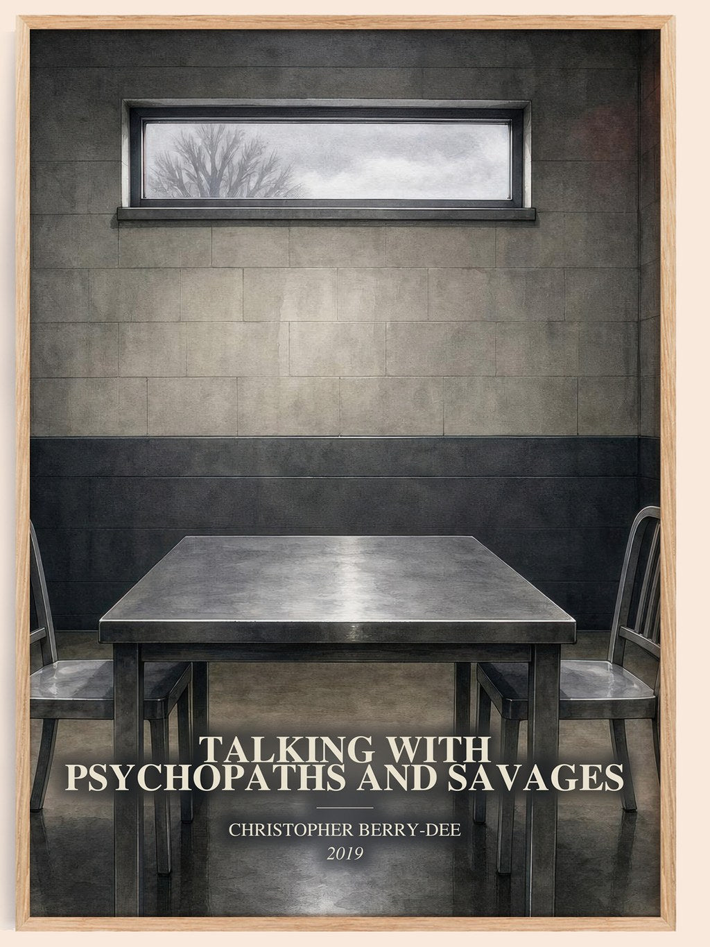Talking With Psychopaths and Savages watercolour book poster by Christopher Berry-Dee – framed literary art print