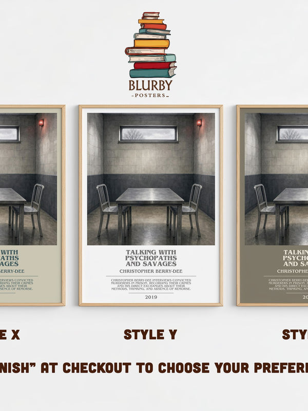 Talking With Psychopaths and Savages bookish print in frame leaning in hallway – non fiction wall art