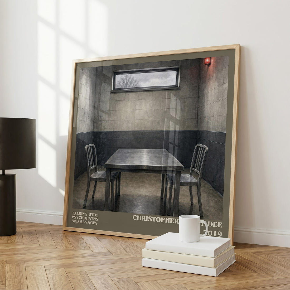 Talking With Psychopaths and Savages literary print framed by window – literary home decor