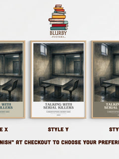 Talking with Serial Killers book cover print in frame leaning in hallway – non fiction wall art