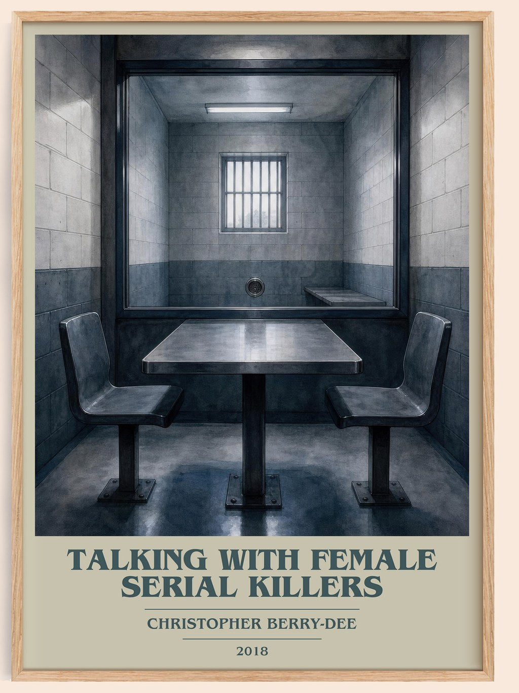 Talking With Female Serial Killers book cover book poster by Christopher Berry-Dee – framed literary art print