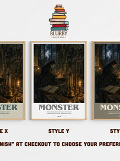 Monster Book Cover Poster by Christopher Berry-Dee – Style X, Y and Z side by side – choose your finish