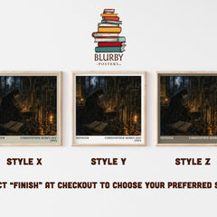 Monster literary print in frame leaning in hallway – non fiction wall art