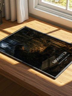 Monster watercolour book poster framed on wall – non fiction wall art