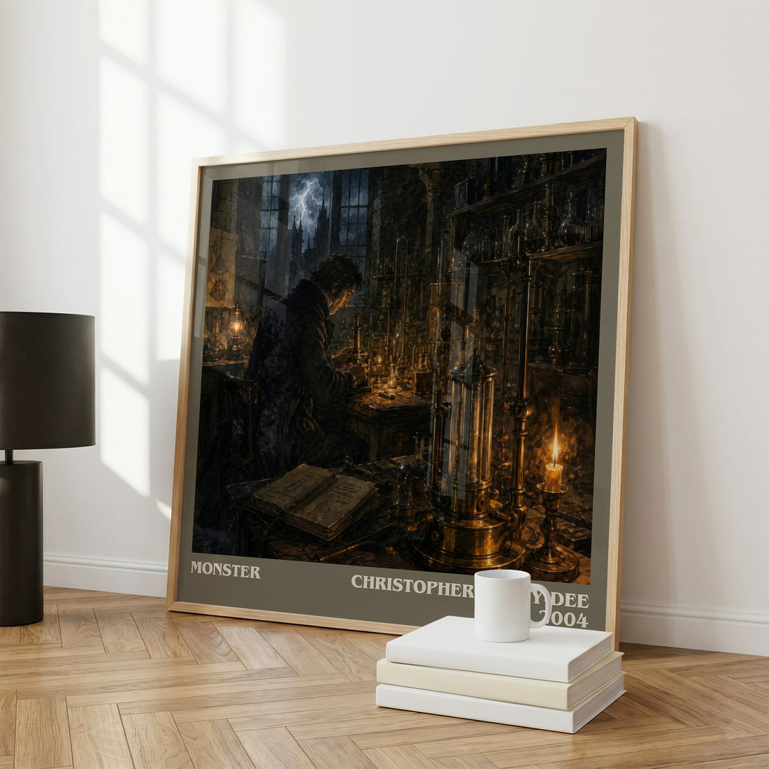 Monster literary print framed by window – literary home decor