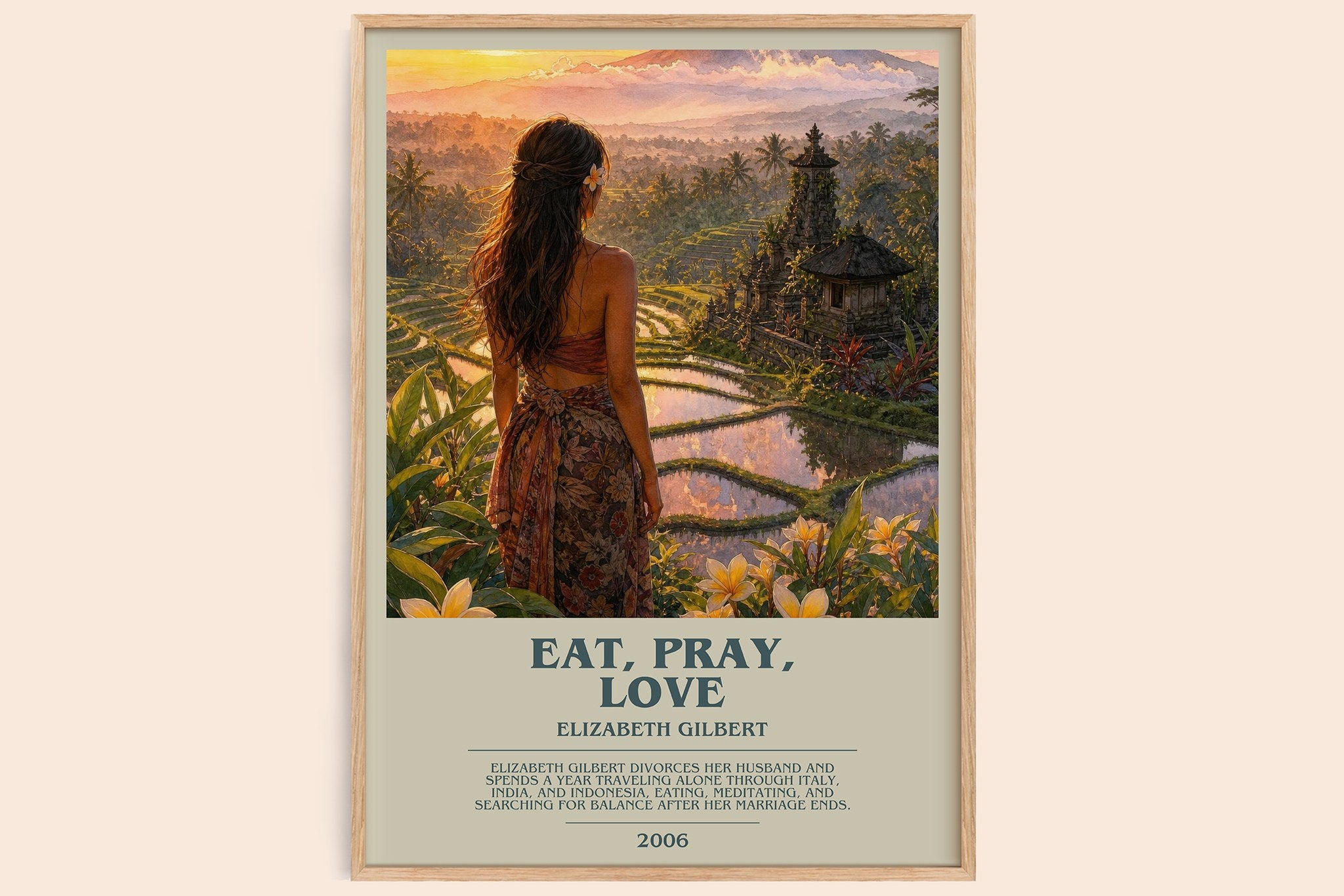 Eat, Pray, Love Bookish Wall Art by Elizabeth Gilbert