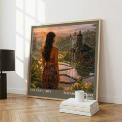 Eat, Pray, Love literary print framed by window – literary home decor