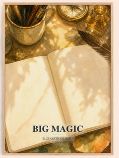 Big Magic watercolour book poster by Elizabeth Gilbert – framed literary art print