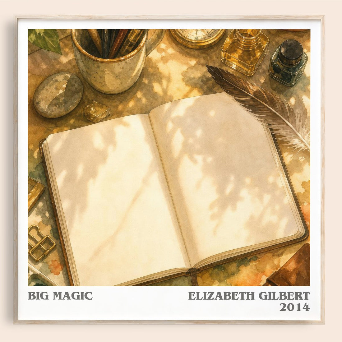 Big Magic literary book poster by Elizabeth Gilbert – framed literary art print