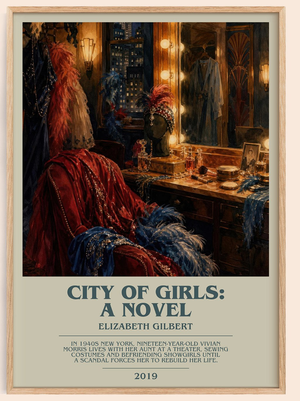 City of Girls: A Novel bookish book poster by Elizabeth Gilbert – framed literary art print
