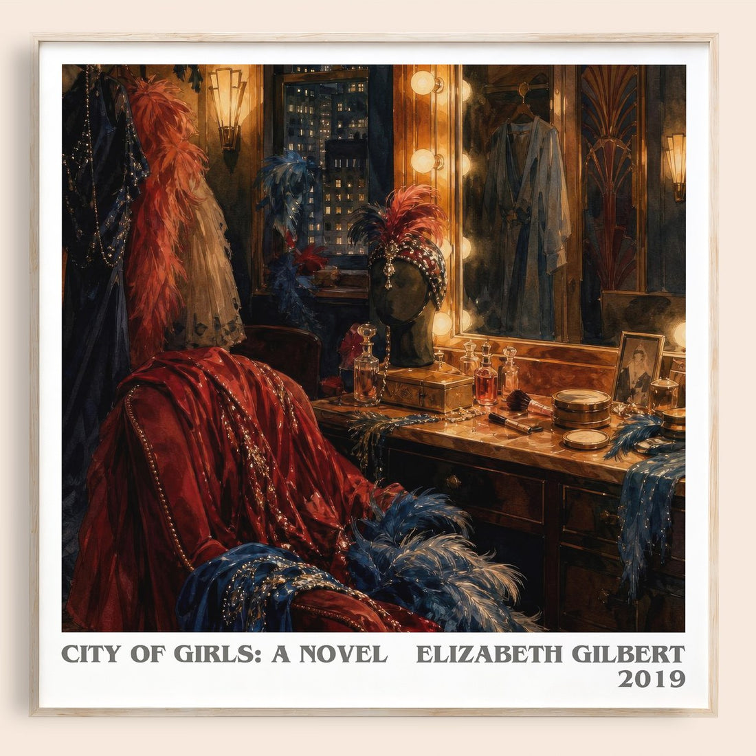 City of Girls: A Novel literary book poster by Elizabeth Gilbert – framed literary art print