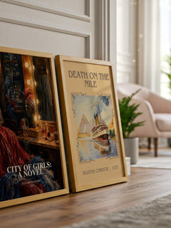 City of Girls: A Novel watercolour print framed by window – literary home decor