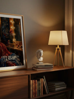 City of Girls: A Novel watercolour print on bookshelf – Elizabeth Gilbert fan gift