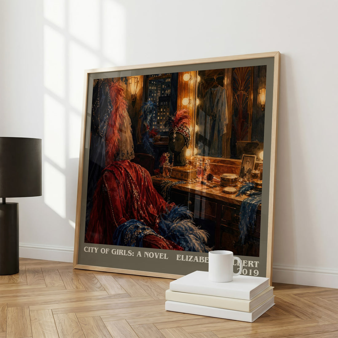 City of Girls: A Novel literary print framed by window – literary home decor