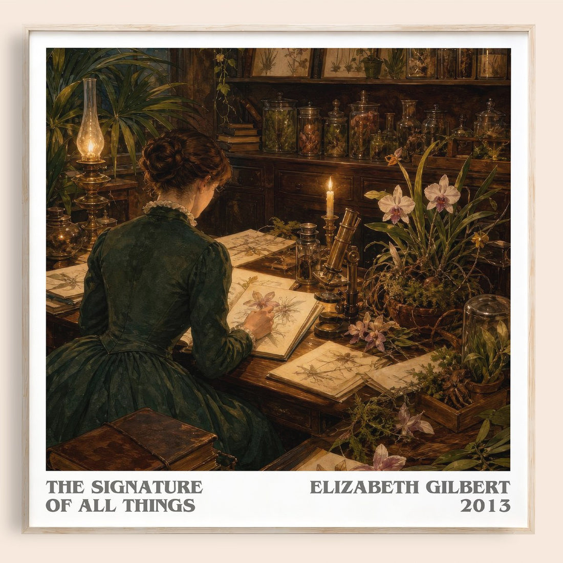 The signature of all things literary book poster by Elizabeth Gilbert – framed literary art print