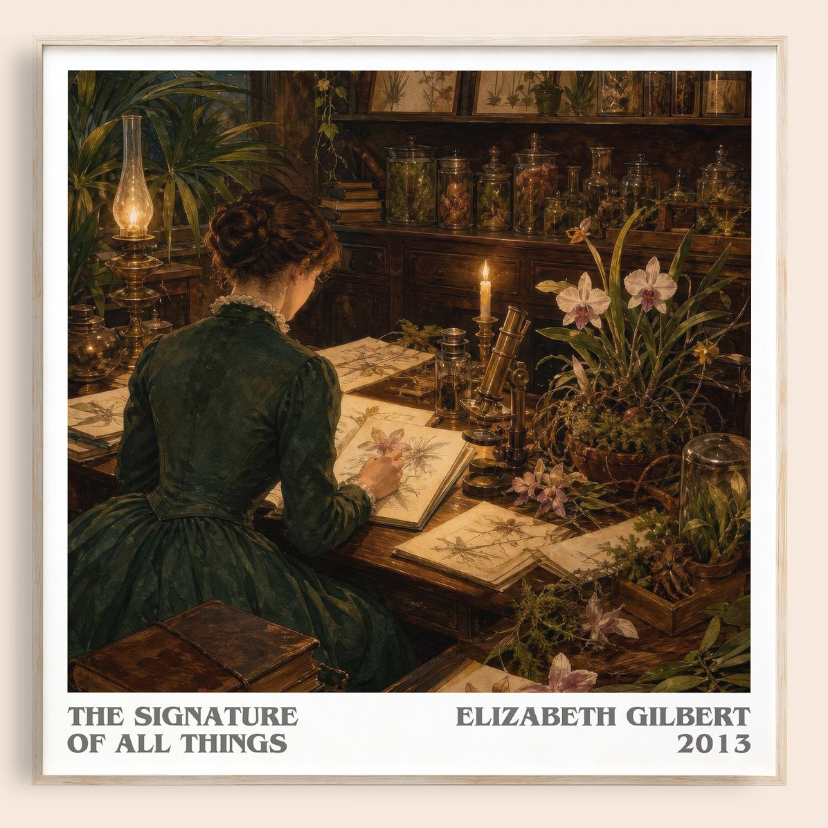 The signature of all things literary book poster by Elizabeth Gilbert – framed literary art print
