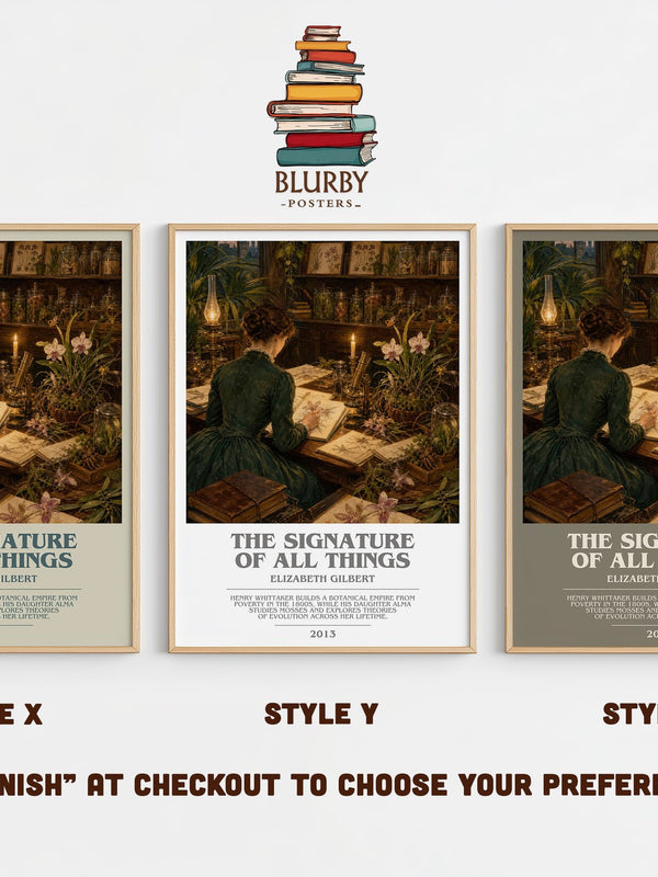 The signature of all things bookish print in frame leaning in hallway – historical fiction wall art