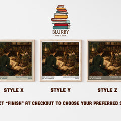 The signature of all things literary print in frame leaning in hallway – historical fiction wall art