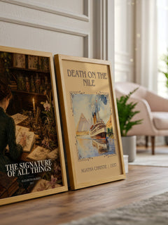 The signature of all things watercolour print framed by window – literary home decor