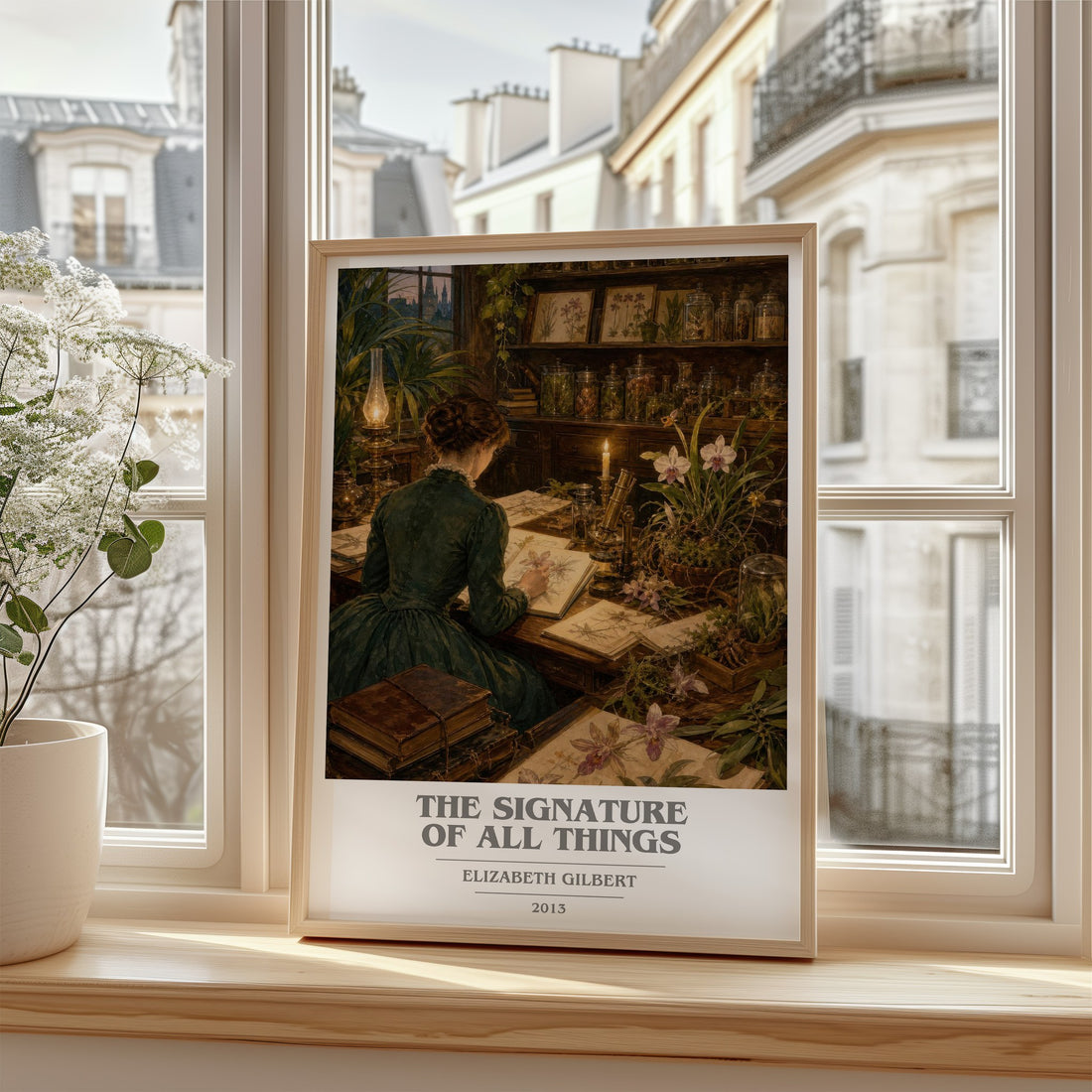 The signature of all things book cover poster colour and style options – Elizabeth Gilbert book art